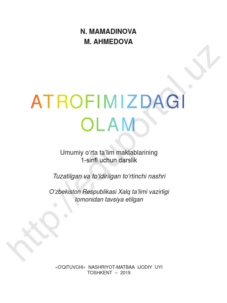 Atrofimizdagi Olam 1-Sinf | PDF