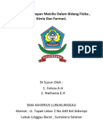 Contoh Penerapan Matriks Dalam Bidang Fisika, Kimia Dan Farmasi