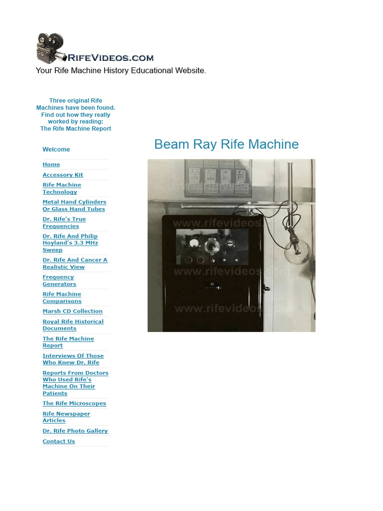 Original Rife Machine Frequencies Explained | PDF | Hertz | Frequency