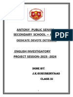 Class 11 English Project