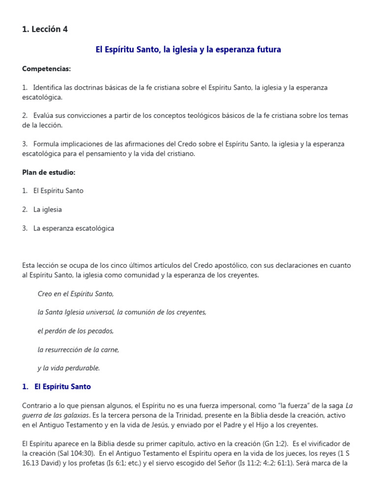 Leccion 4,5,6 | PDF | espíritu Santo | eucaristía