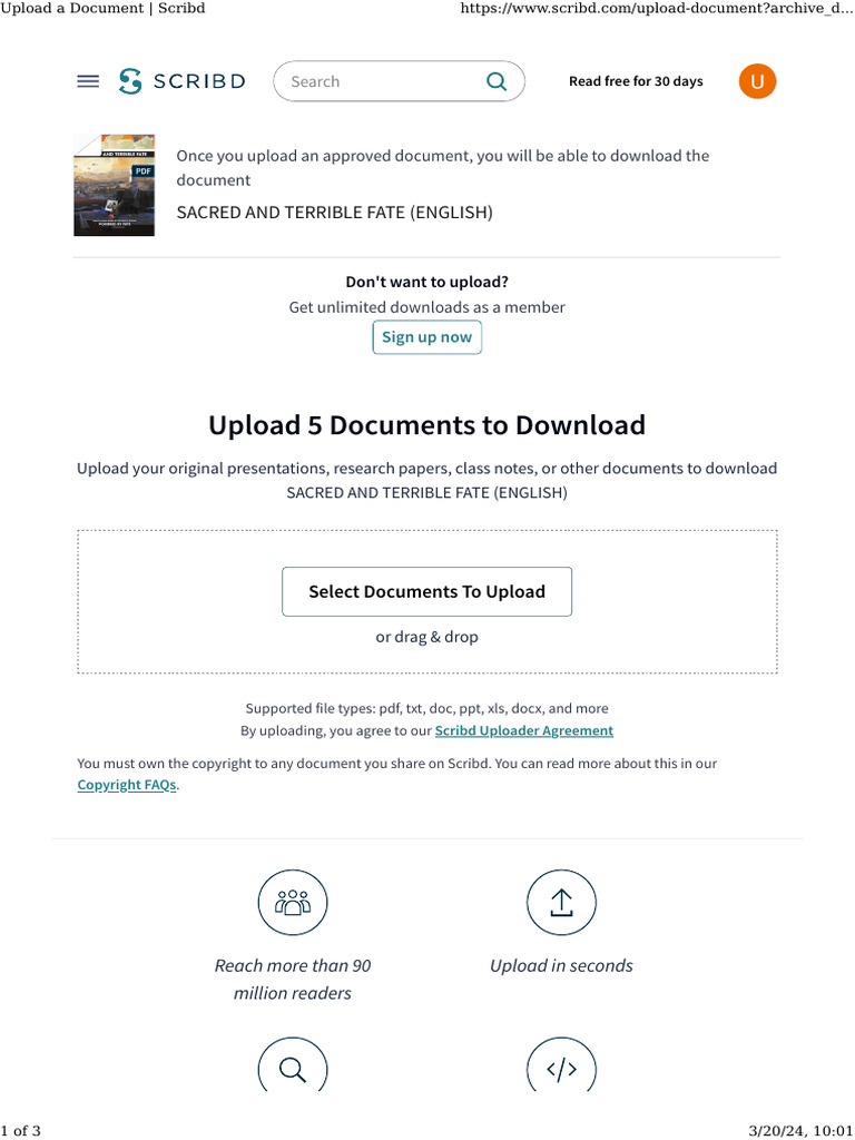 Upload A Document Scribduyuyuuyu | PDF | Scribd | Websites