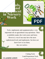 Materials, Tools and Equipment in Nursery Work