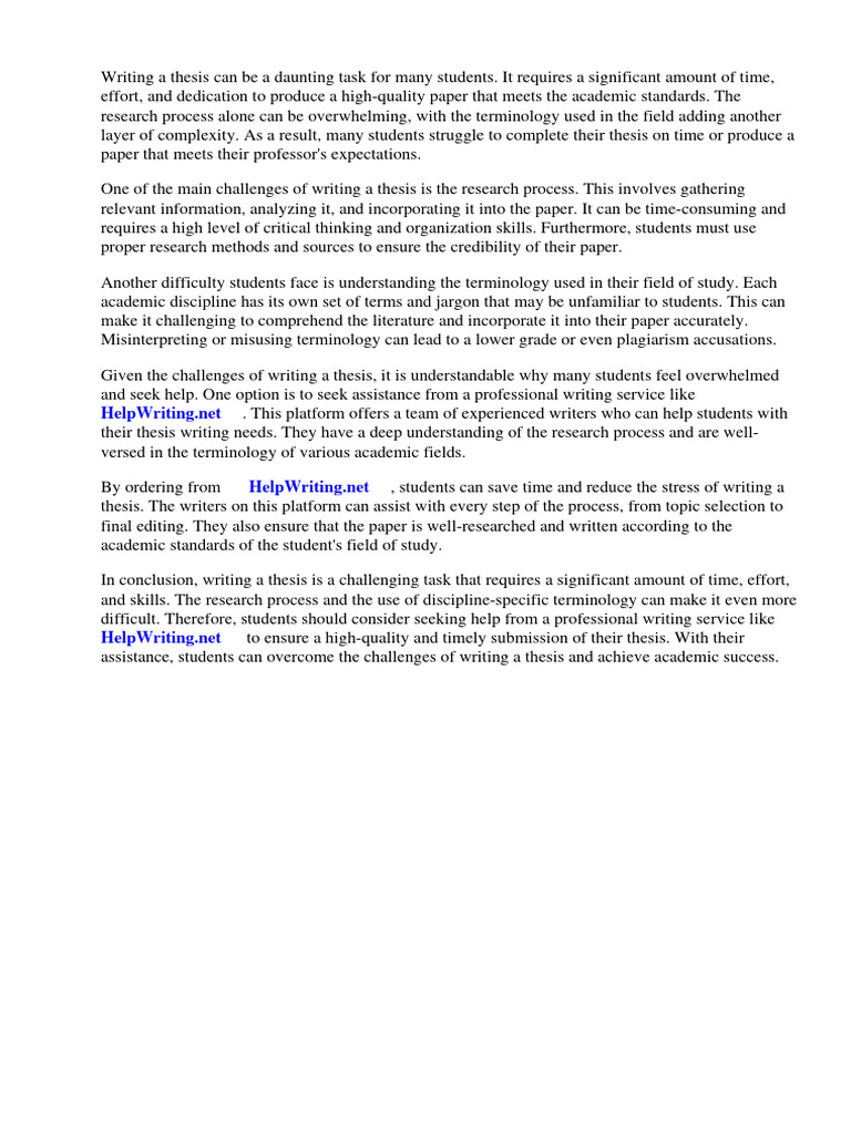 Thesis Writing Challenges and Solutions | PDF | Publishing | Electronic ...