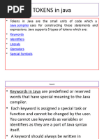 TOKENS in Java