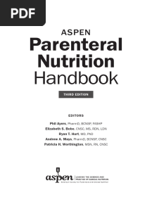 ASPEN Parenteral Nutrition Handbook Third Edition Table of Contents
