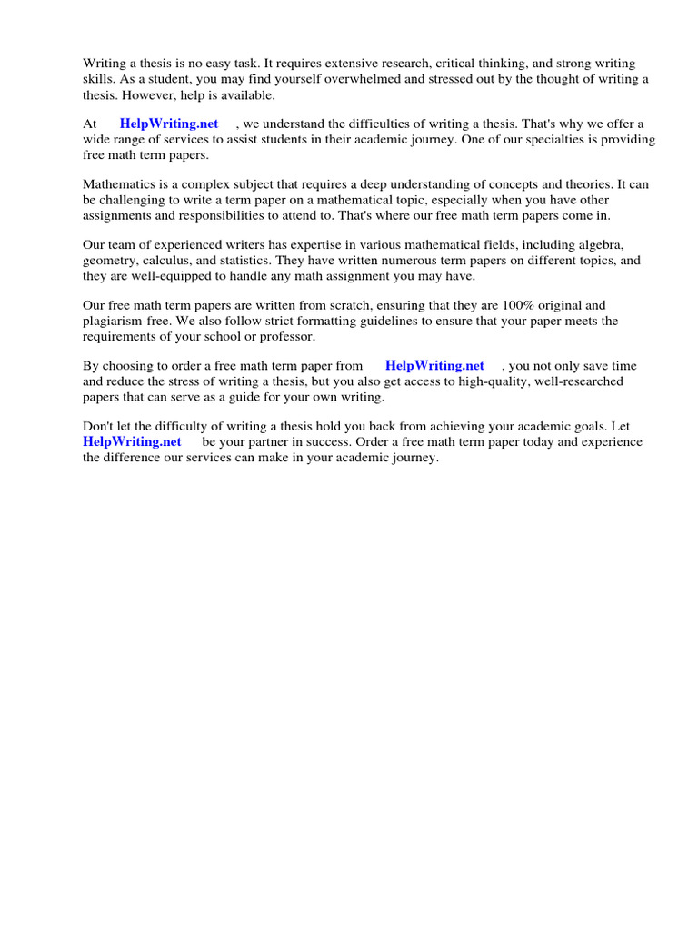 Free math term papers pdf mathematics science