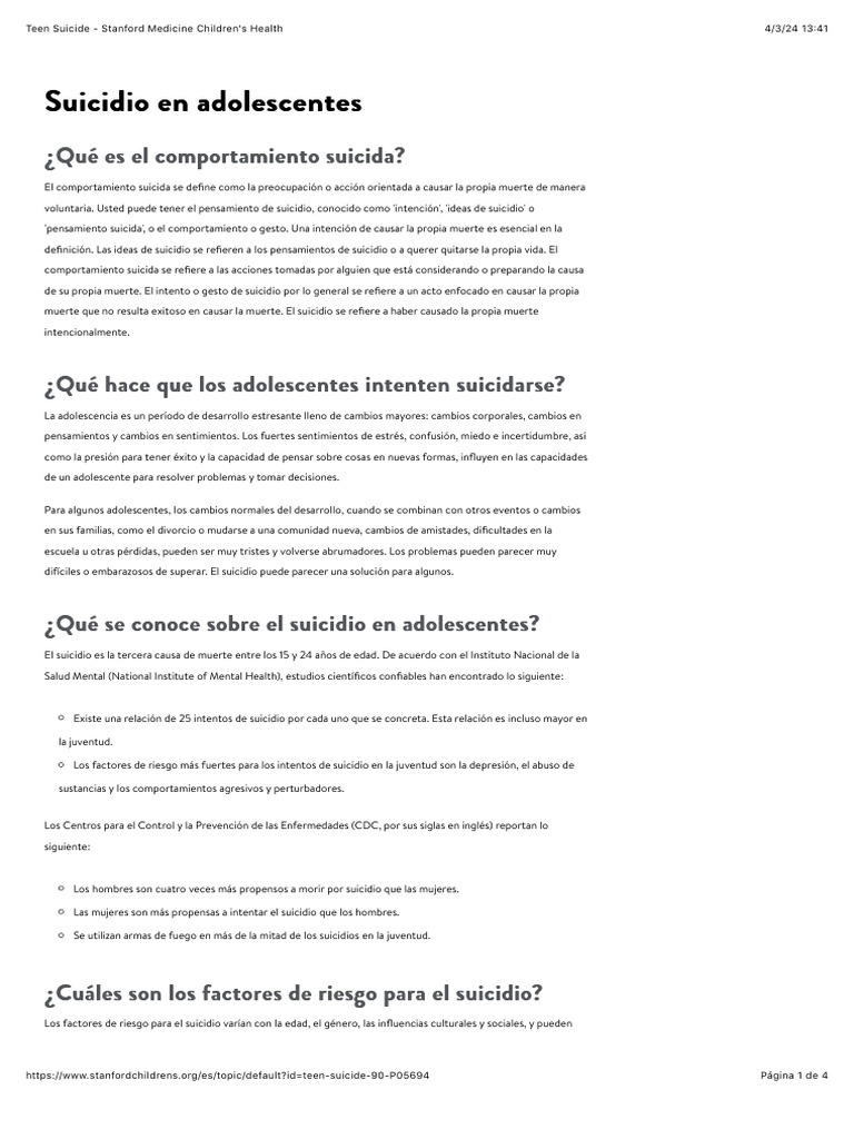 Prevención del Suicidio en Adolescentes | PDF | Suicidio | Terapia