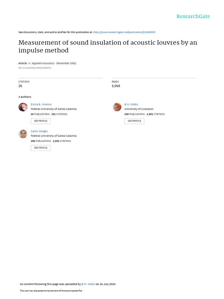 Measurement of Sound Insulation of Acoustic Louvre | PDF | Diffraction ...