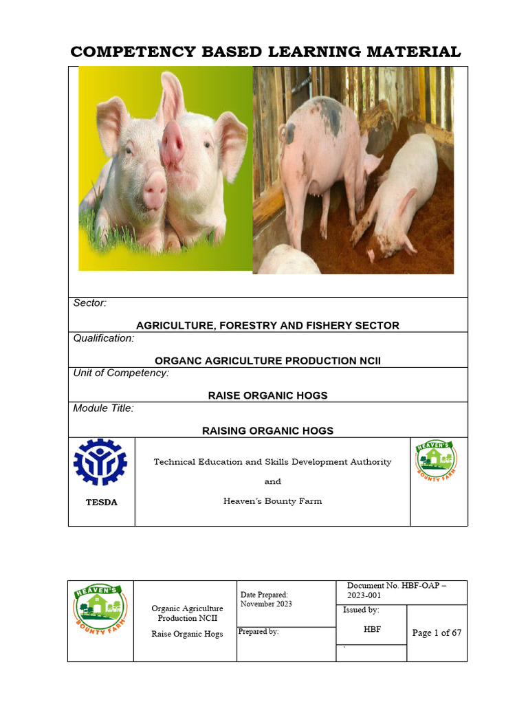 Midterm Exam for Raising Organic Hogs | PDF | Pig | Nutrients