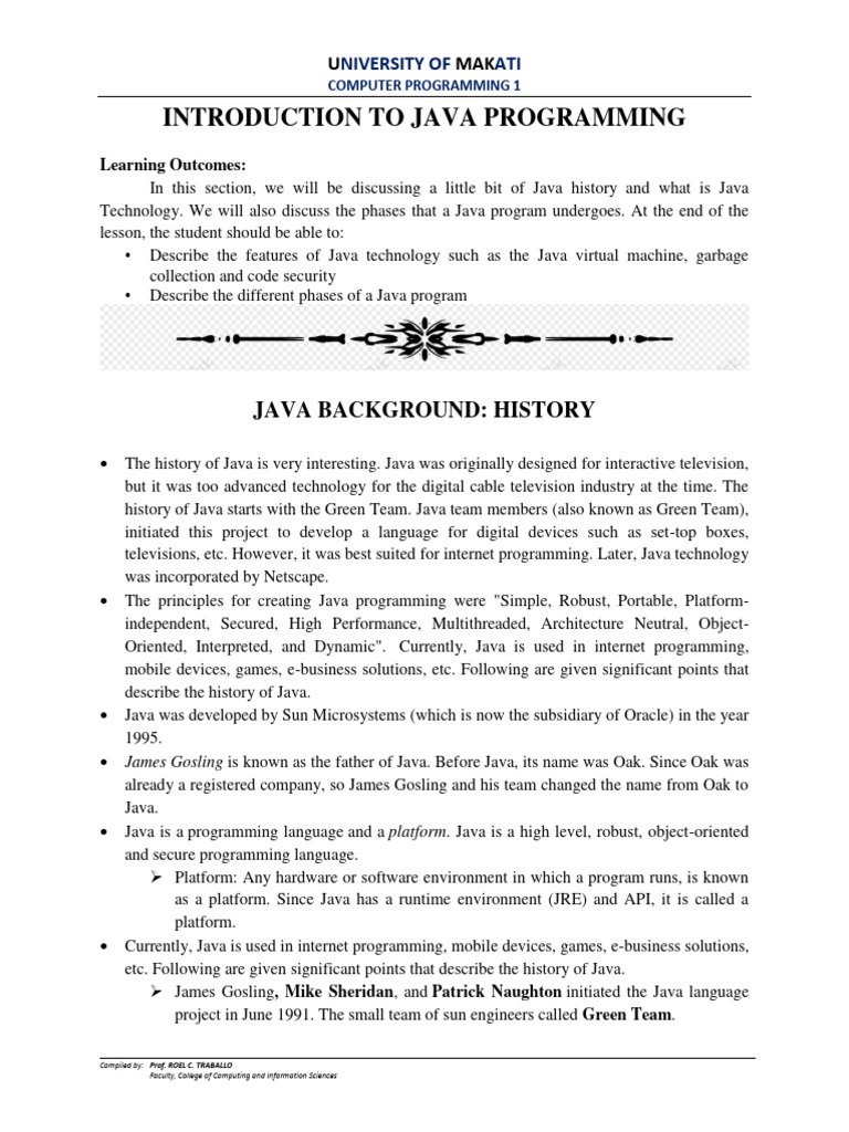Introduction To Programming | PDF | Java (Programming Language) | Java ...