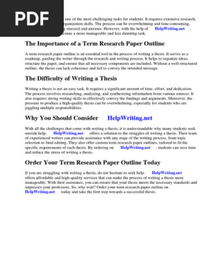 Term Research Paper Outline