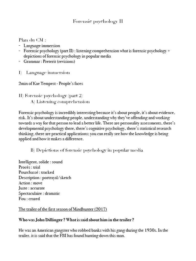 Forensic Psychology Insights and Media | PDF | Psychology