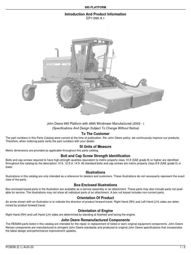 995 Platform North American Edition Introduction | PDF | Screw | Motor ...