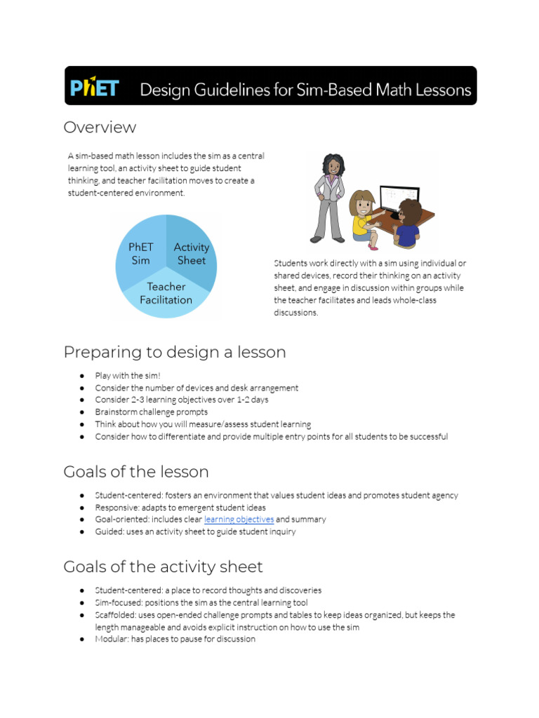 Sim-Based Math Lesson Design Guide | PDF | Learning | Thought