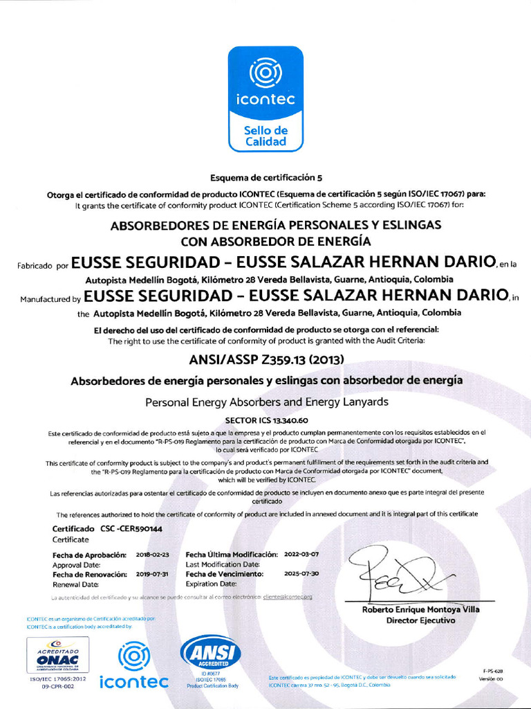 13 ansi assp z359 13 absorbedor de impacto pdf
