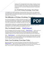Term Paper in Psychology Sample