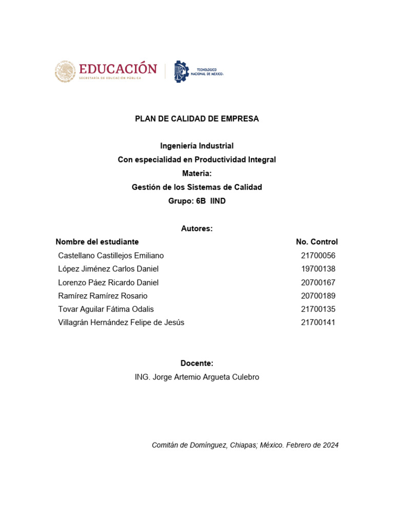 Plan de Mejora - Equipo 2 | PDF | Calidad (comercial) | Marketing