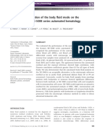 Performance Evaluation of The Body Fluid Mode On The Platform Sysmex XE-5000 Series Automated Hematology Analyzer