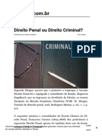 Direito Penal Ou Direito Criminal - Jusbrasil