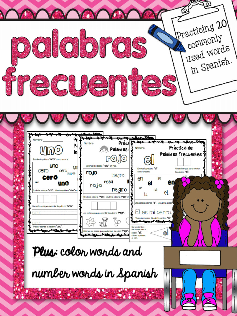 Plus color words and number words in spanish practicing 20 commonl y