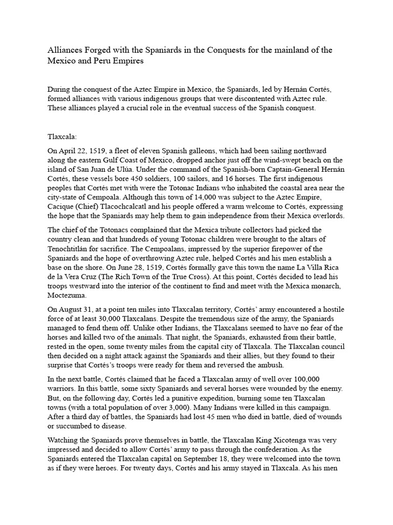 Alliances in the Spanish Conquest of Mexico | PDF | Hernán Cortés ...