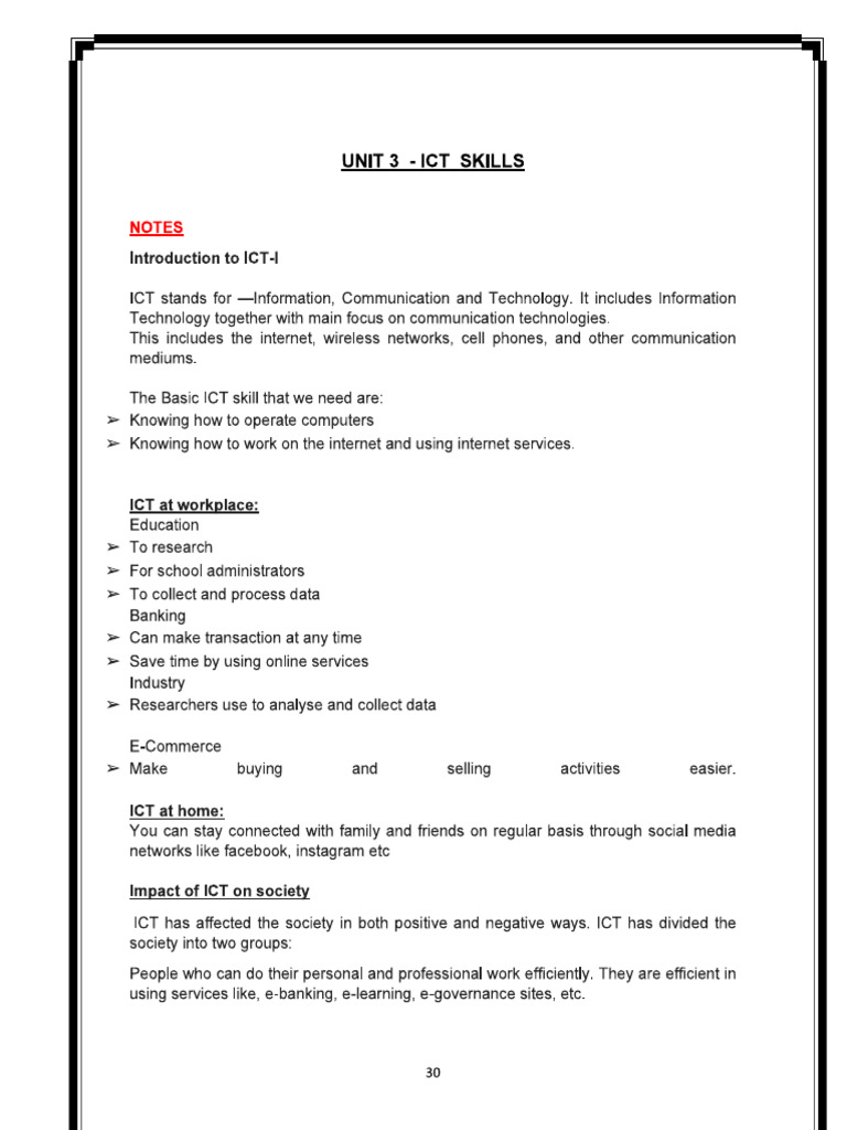 Unit 3 ITC SKILLS | PDF