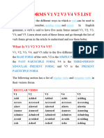 Verb Forms V1 V2 V3 V4 V5 List