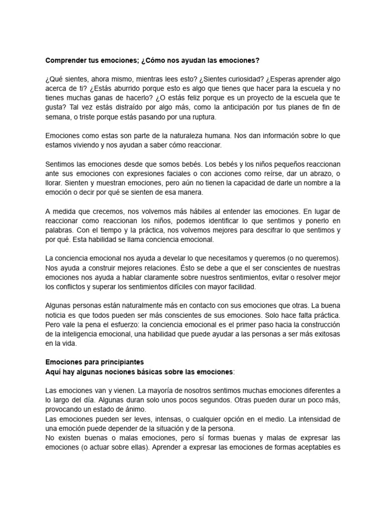 Conciencia Emocional y su Impacto | PDF | Las emociones | Inteligencia ...