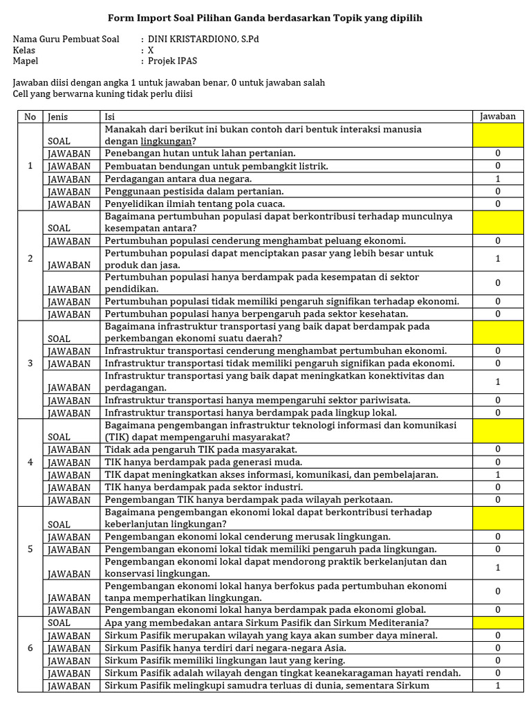Form soal ganda mapel ipas pts genap 24 pdf