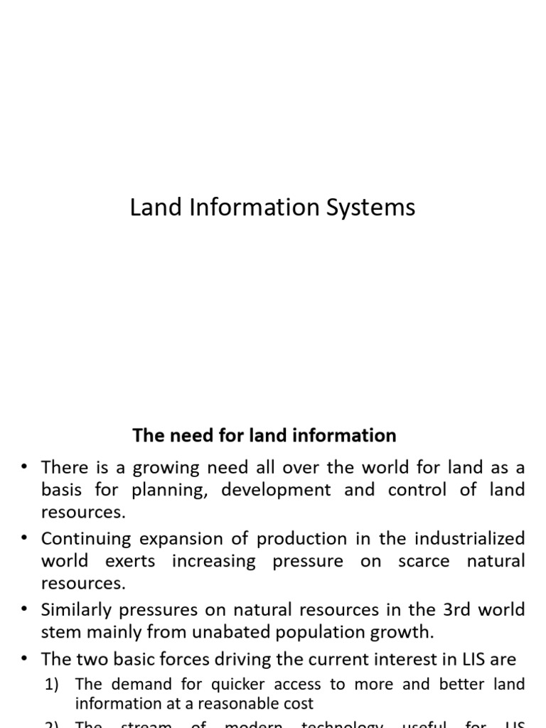 Overview of Land Information Systems | PDF | Geographic Information ...