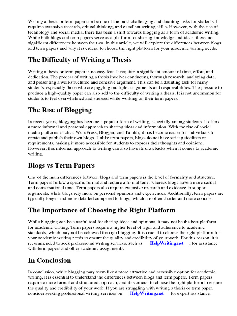 Blogs vs term papers pdf blog academic publishing