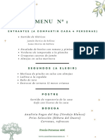 Copia de Green and Gold Watercolor Leaves Wedding Menu