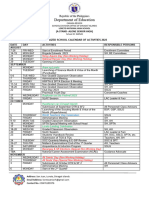 School Calendar of Activities 2023