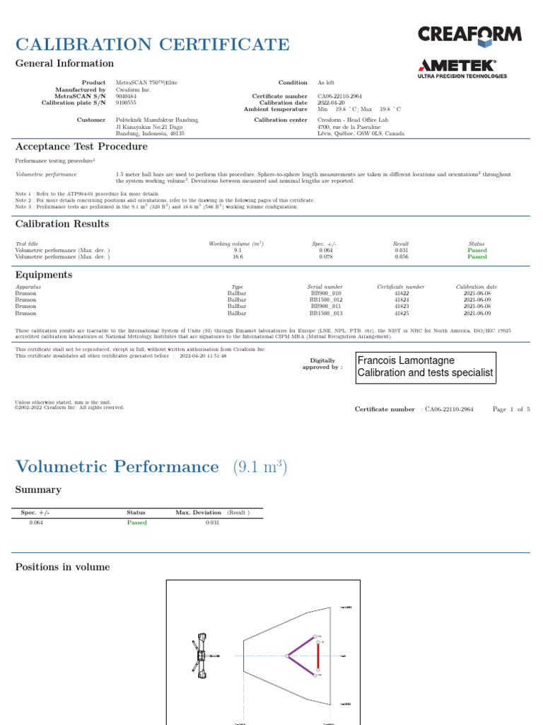 MetraSCAN 750™elite Download Free PDF Calibration Metrology