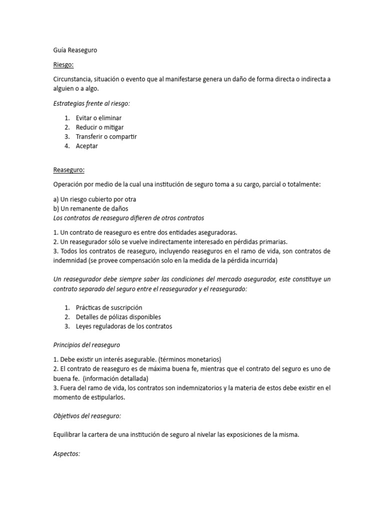 Fundamentos de Tarificación del Reaseguro | PDF | Reaseguro | Seguro
