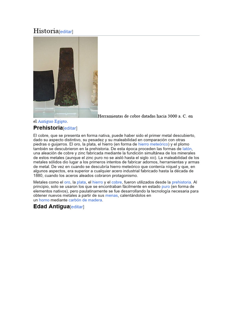Origen y evolución de los metales | PDF | Rieles | Bronce