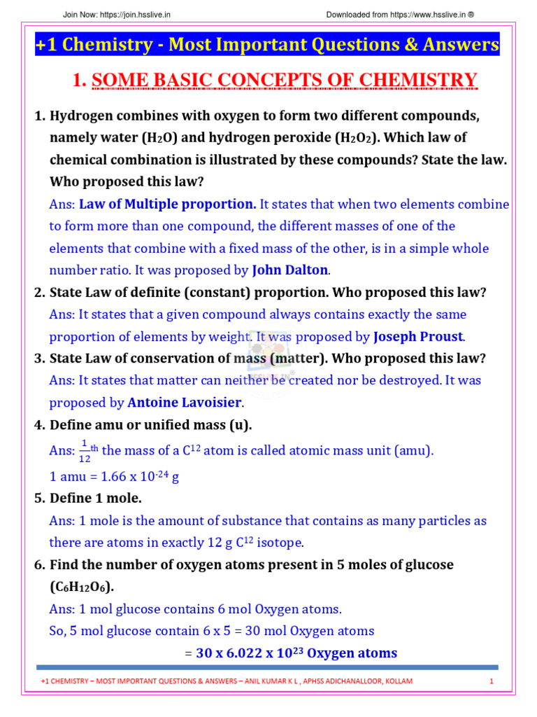 Hsslive Physics Important Questions And Answers