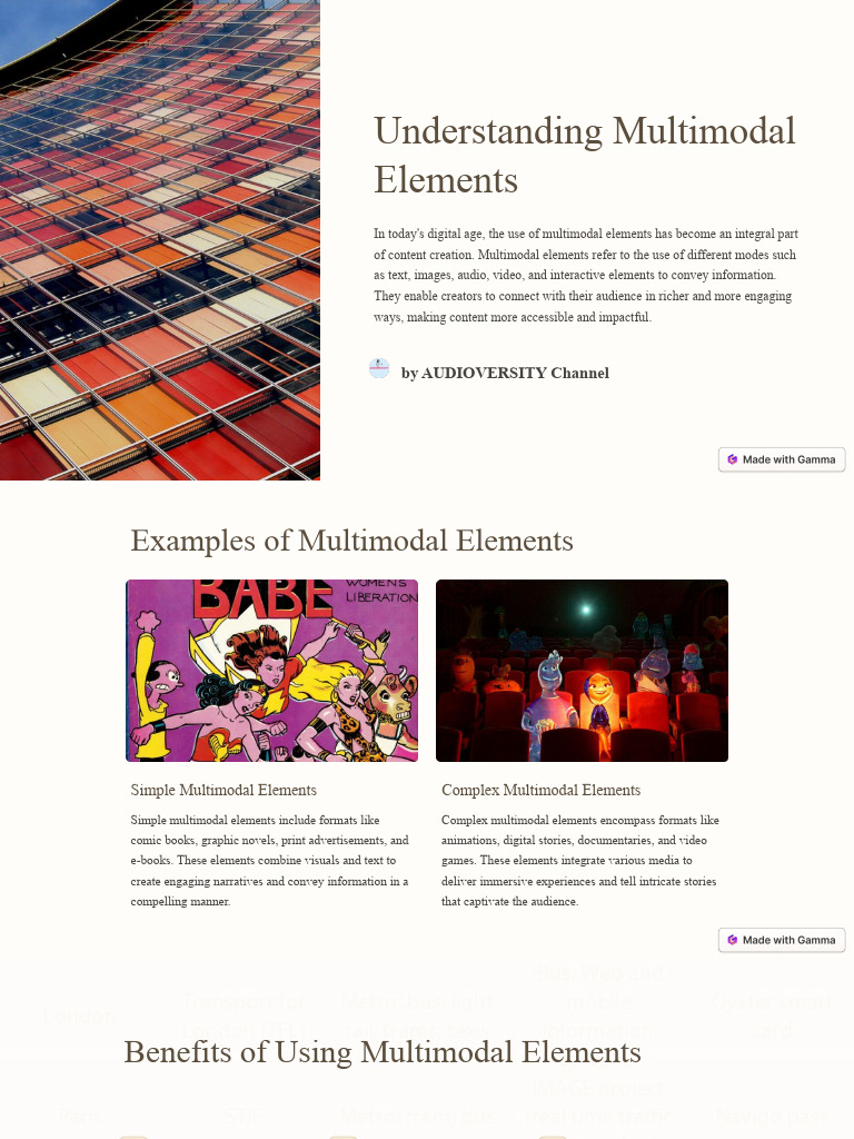 Understanding Multimodal Elements | PDF | Accessibility | Mass Media