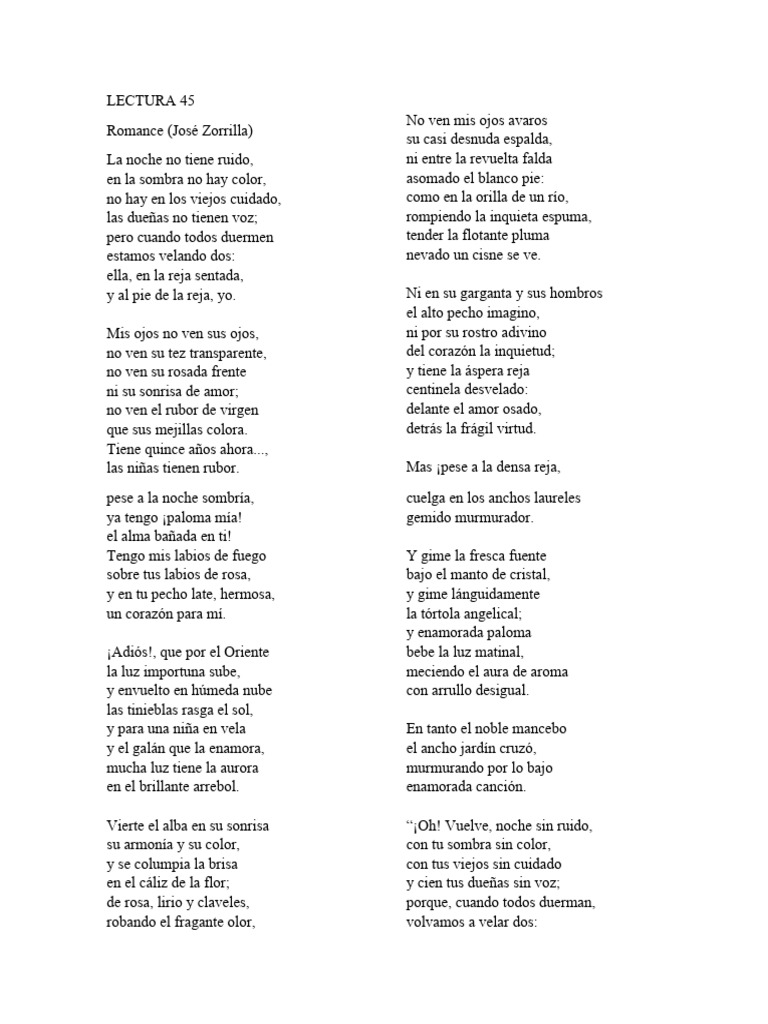 Romance de amor y naturaleza | PDF | Poesía | Rima