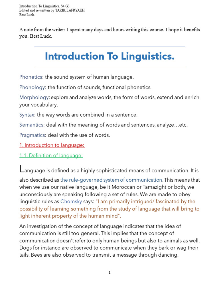 INTRODUCTION TO LINGUISTIC ANALYSIS visual data 6