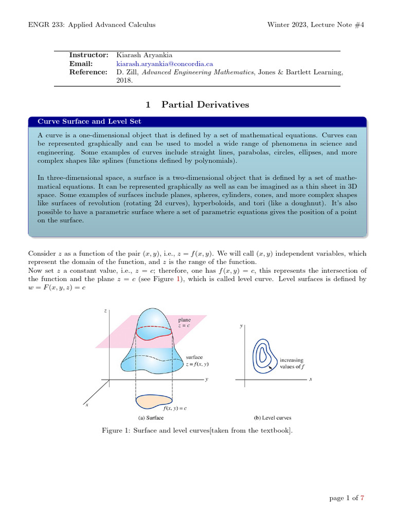 ENGR 233: Partial Derivatives Overview | PDF | Derivative | Gradient