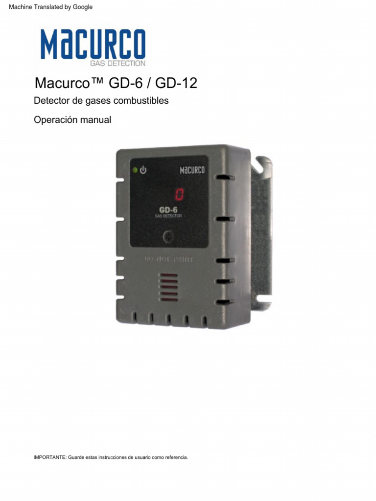 Macurco GD en Español PDF Relé Conector eléctrico