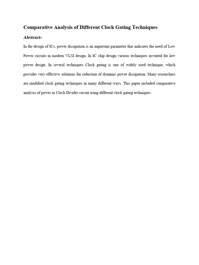Comparative Clock Gating Techniques | PDF | Field Programmable Gate ...