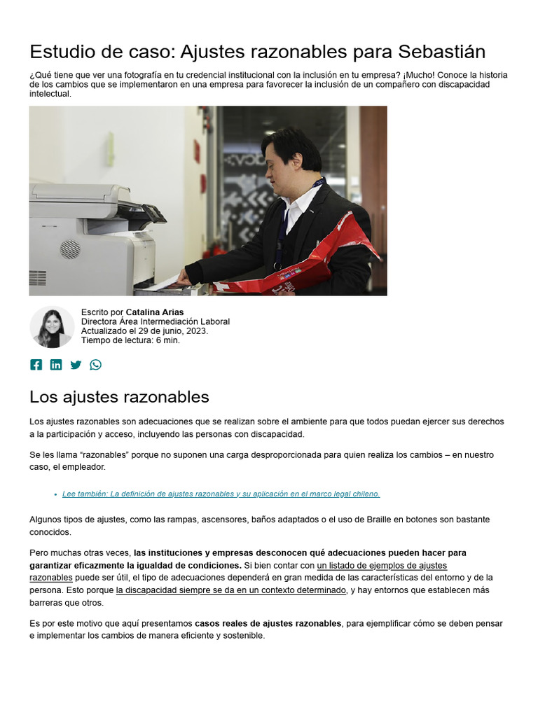Ajustes Razonables para Inclusión Laboral | PDF | Invalidez | Business