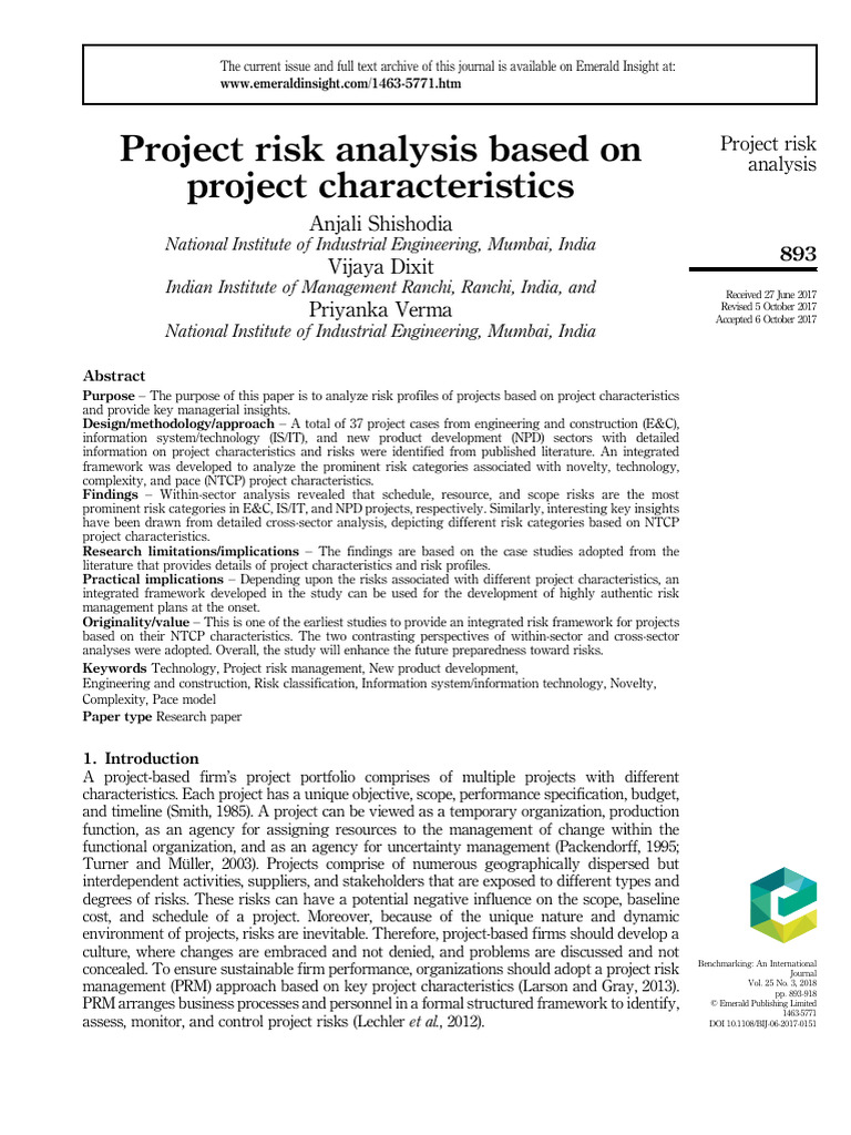 Project Risk Analysis Framework | PDF | New Product Development ...