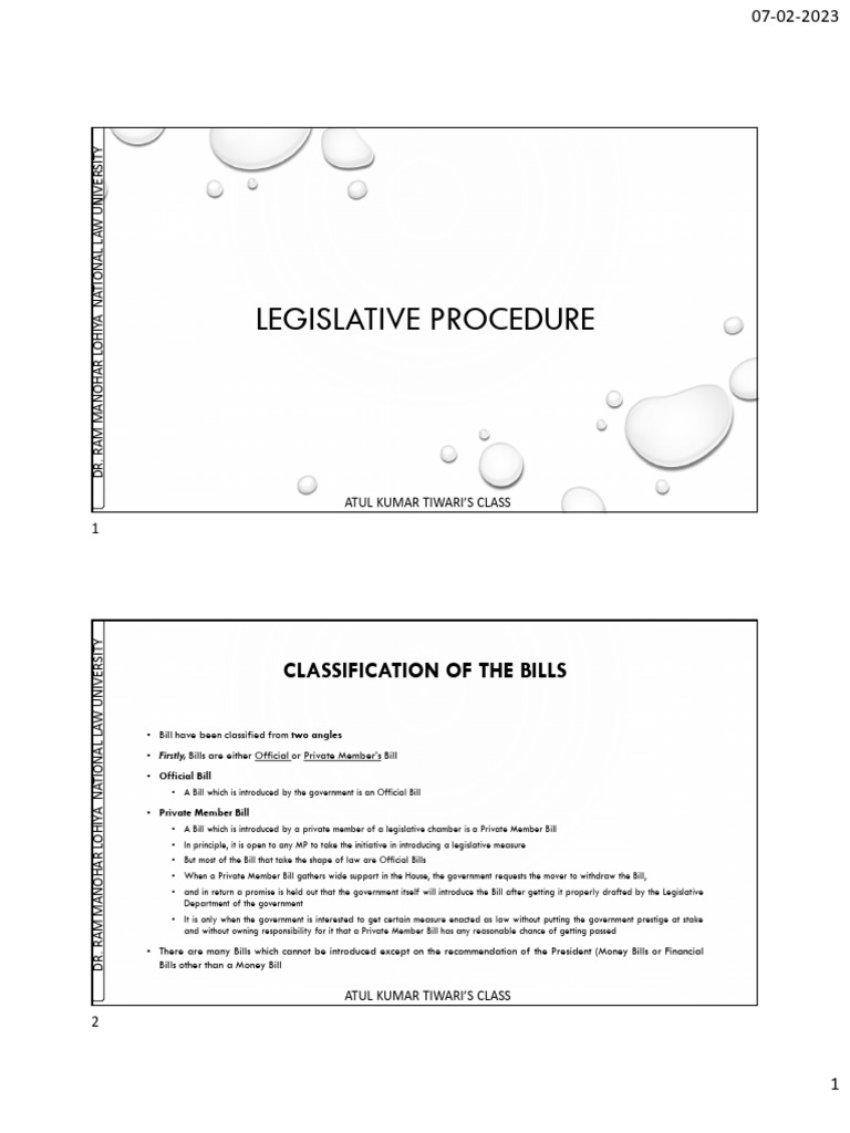 Types and Procedures of Legislative Bills | PDF | Bill (Law) | Judicial ...