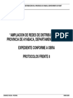 "Ampliacion de Redes de Distribucion en La Provincia de Ayabaca, Departamento de Piura" Expediente Conforme A Obra Protocolos Frente 8