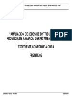 "Ampliacion de Redes de Distribucion en La Provincia de Ayabaca, Departamento de Piura" Expediente Conforme A Obra Frente 8B