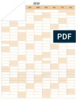 Calendario Anual Planificador 2023-2024 Sencillo Moderno Amarillo